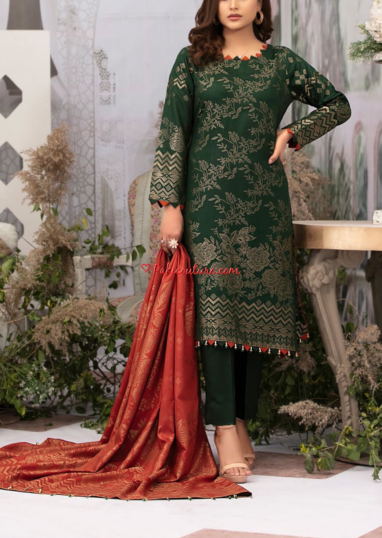 Pakistani jacquard dress discount